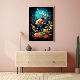 Whimsical Underwater Adventure Poster with Colorful Fish