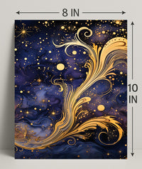 Cosmic Elegance: Art Nouveau Space or Astronomy Poster