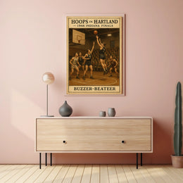 Hoops in Heartland 1946 Indiana Finals Poster