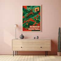 Reindeer Basketball Poster
