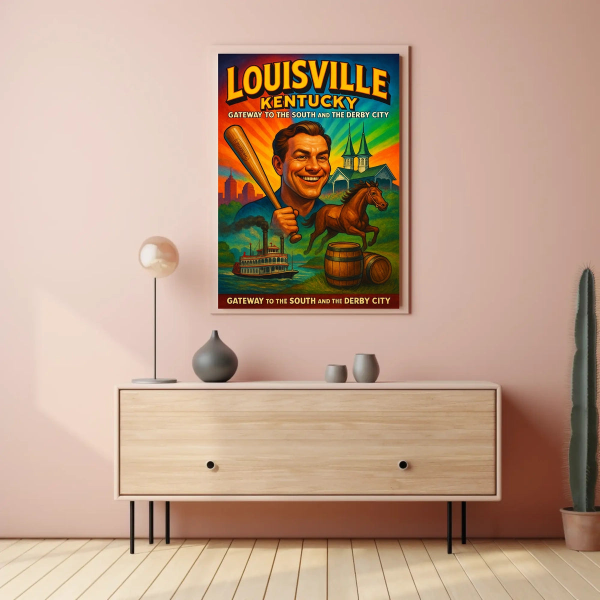 Louisville Kentucky Gateway Southern Cityscape Scenic Travel Wall Art Souvenir Poster