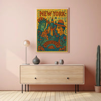 New York Vibes Poster 18x24 Cityscape Wall Art Print