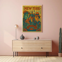 New York Vibes Poster 18x24 Cityscape Wall Art Print