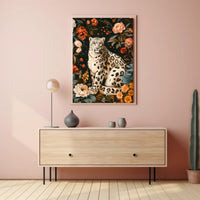 Majestic Snow Leopard Wall Art in Bloom