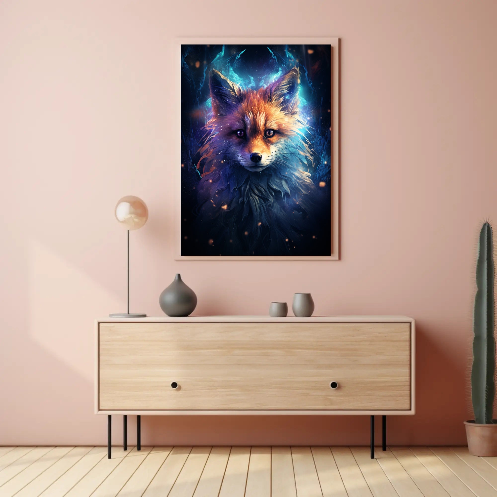 Mystical Fox Portrait Poster PosterGoat