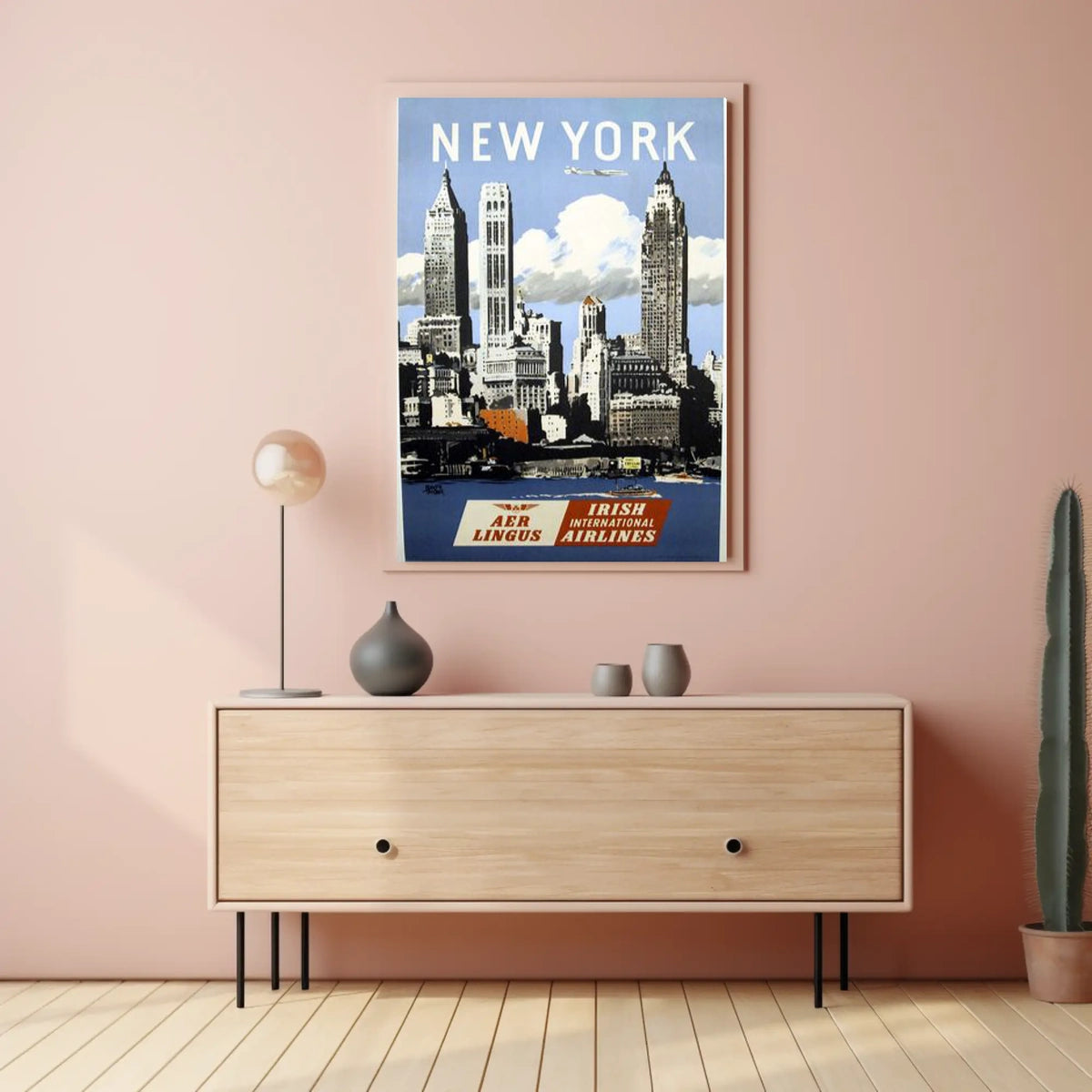 New York City Poster Vintage Travel Cityscape Wall Art
