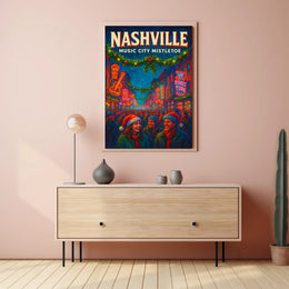Nashville Music City Mistletoe Poster