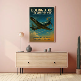 Boeing XF8B Vintage Aviation Poster, 1944 Design