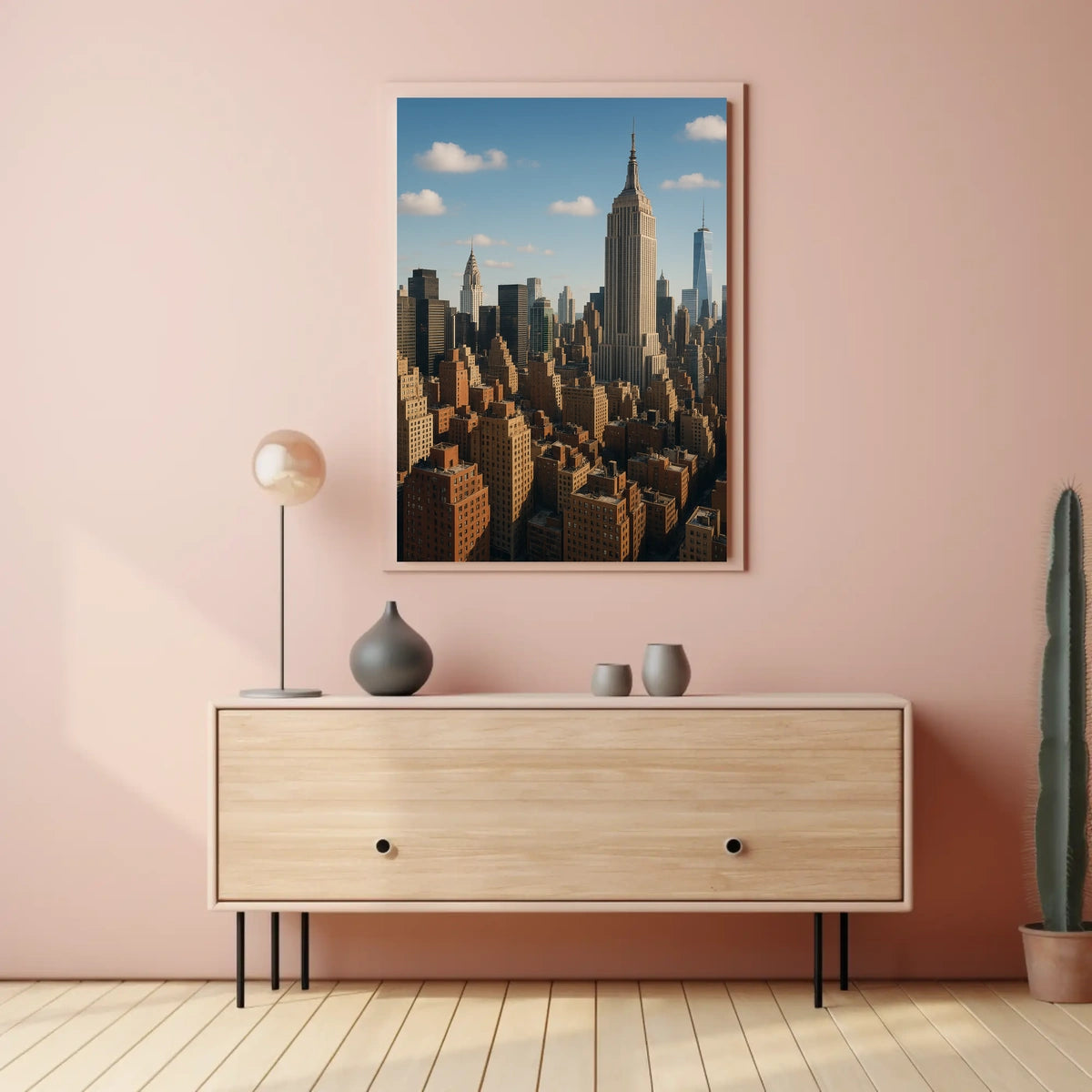 New York City Skyline Photorealistic Poster Art