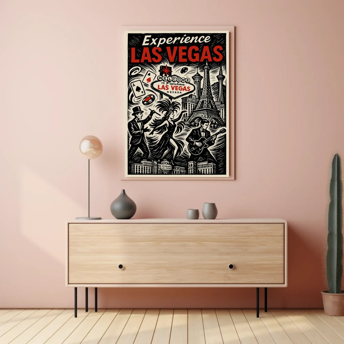 Experience Las Vegas Poster Neon Glow Wall Decor