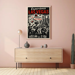 Experience Las Vegas Poster Neon Glow Wall Decor