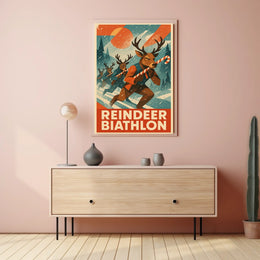 Reindeer Biathlon Poster