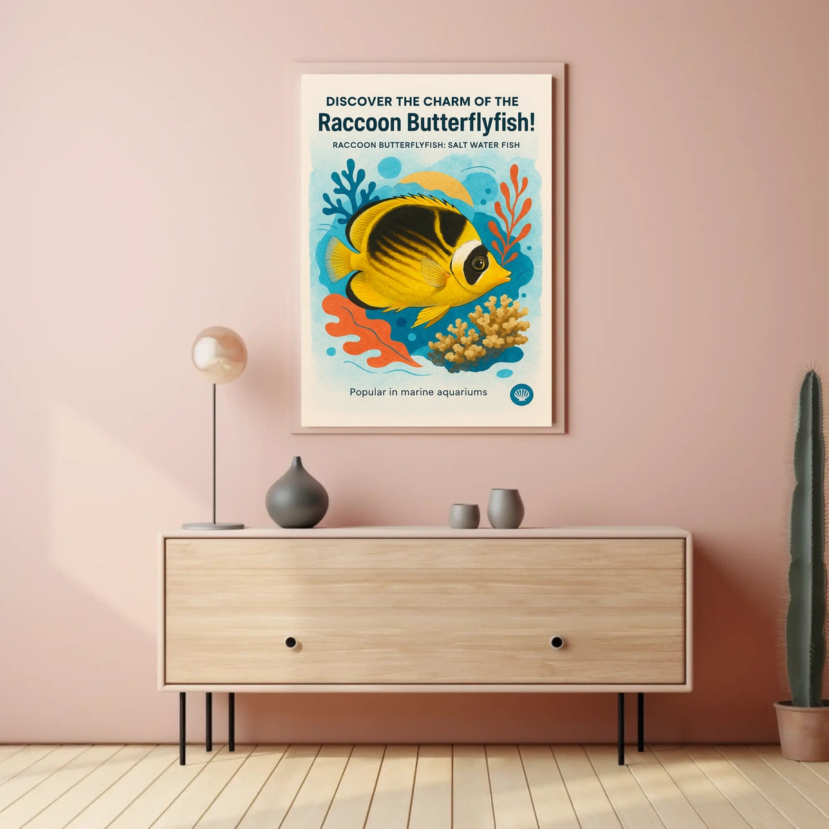 Discover the Charm of the Raccoon Butterflyfish Poster