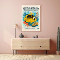 Discover the Charm of the Raccoon Butterflyfish Poster