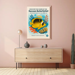 Discover the Charm of the Raccoon Butterflyfish Poster