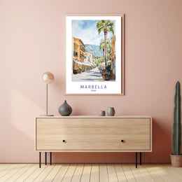 Marbella Street Scene Poster PosterGoat