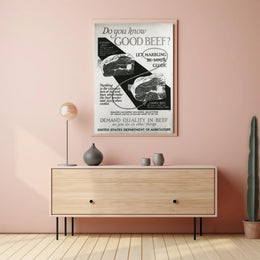 Quality Beef Vintage Educational Poster PosterGoat