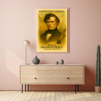 Franklin Pierce 14th President of the United States Vintage Watercolor Poster