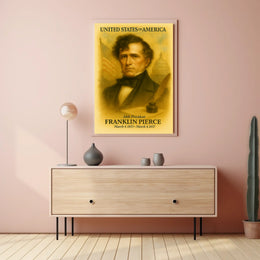 Franklin Pierce 14th President of the United States Vintage Watercolor Poster
