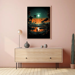 Futuristic Oasis Poster