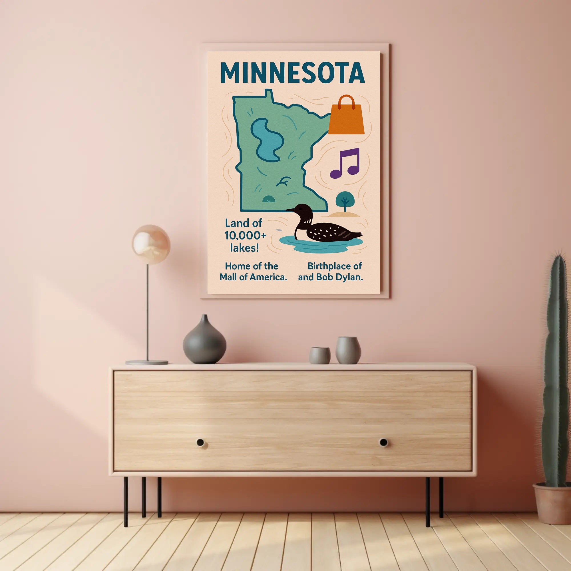 Minnesota Land of 10,000 Lakes Poster