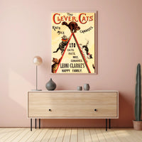 The Clever Cats Vintage Performance Animal Poster