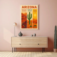 Sonoran Desert Saguaro Cactus Travel Poster