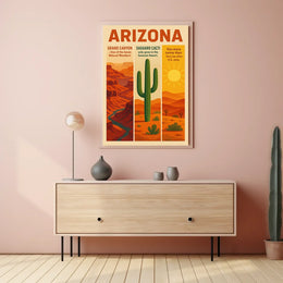 Sonoran Desert Saguaro Cactus Travel Poster