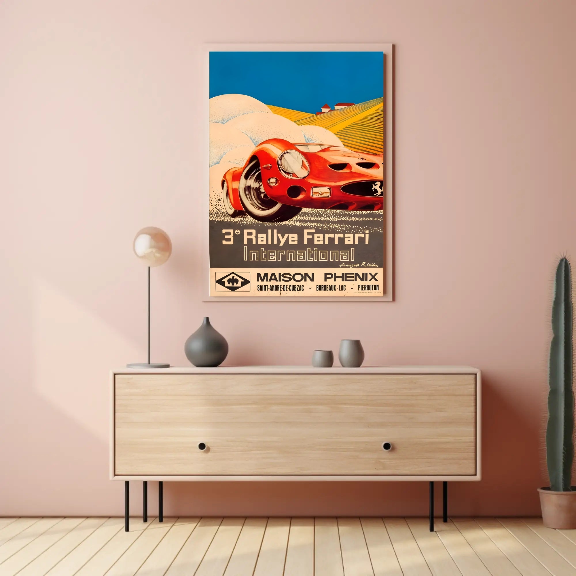 3rd Rallye Ferrari Travel Poster Art Print Decor