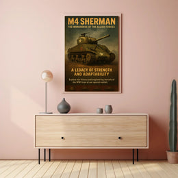 M4 Sherman Vintage Poster Military Tank Print