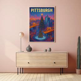 Pittsburgh Holiday Scene Poster