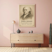 John Adams Presidential Portrait Vintage Patriotic Historical Poster