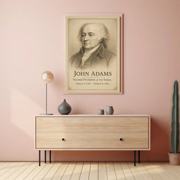 John Adams Presidential Portrait Vintage Patriotic Historical Poster