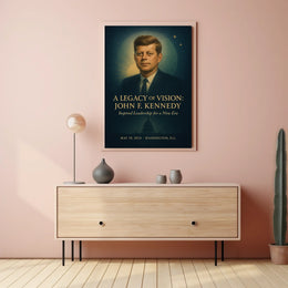 JFK Commemorative Leadership Poster: Vintage Celestial Tribute