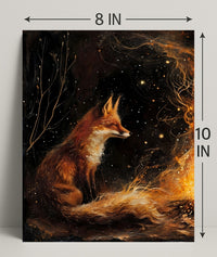 Enchanted Fox By The Fire William Morris Art Poster
