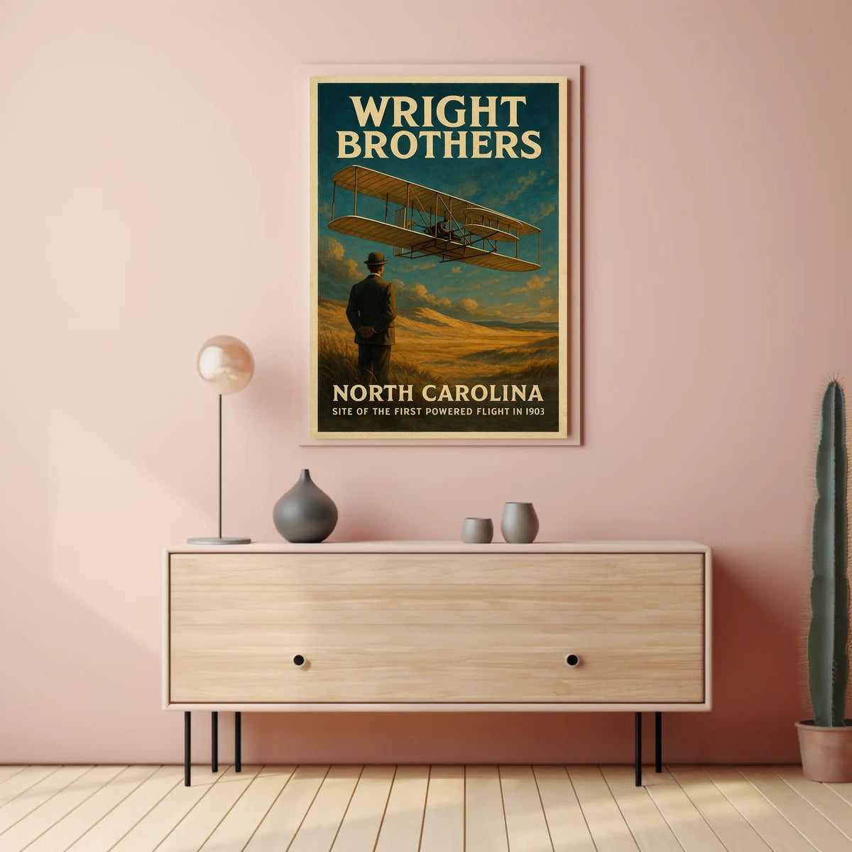 Wright Brothers First Powered Flight Poster
