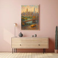 New York City Poster Modern Travel Skyline Wall Art