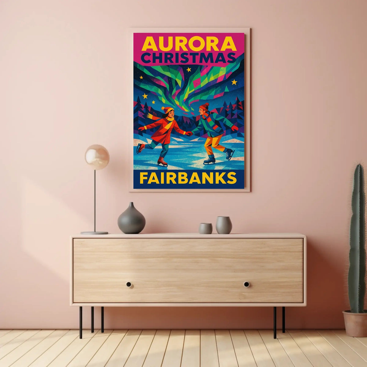 Fairbanks Aurora Christmas Poster