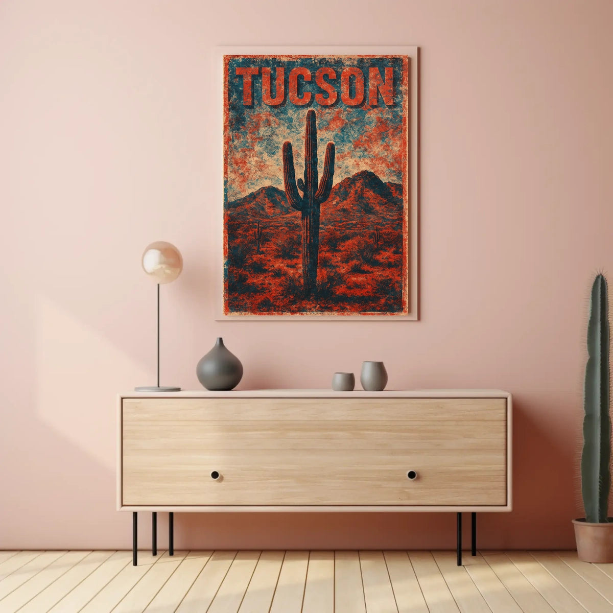 Tucson Desert Vibes Minimalist Landscape Poster