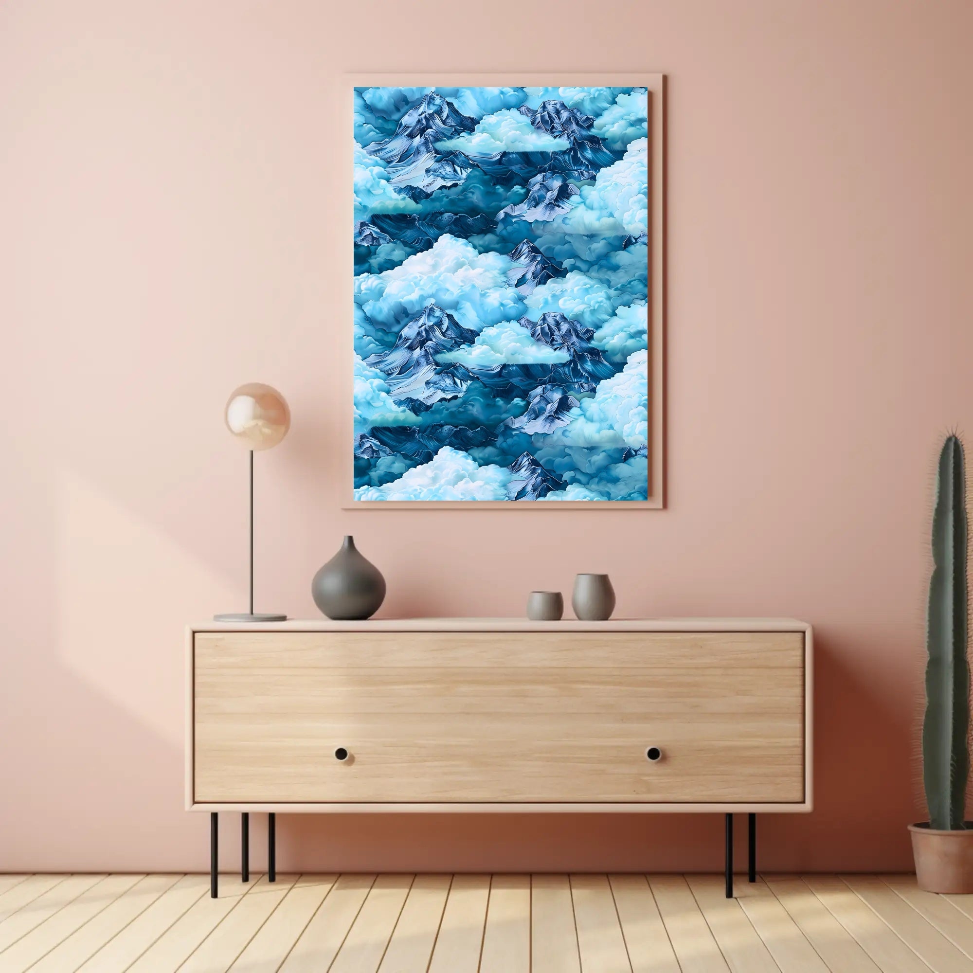 Majestic Mountain Clouds Wall Art Print