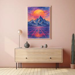 Retro-Futuristic Dreamscape Art Print: Futuristic Sci-Fi Poster