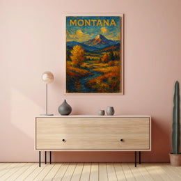 Montana Landscape Art Poster