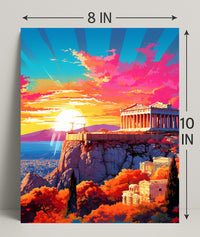 Sunset Over The Acropolis Poster