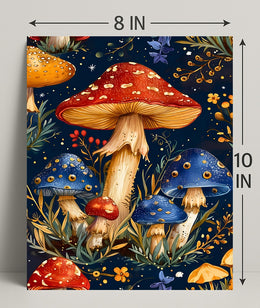 Mushroom Magic: Enchanted Forest Fantasy Art Poster
