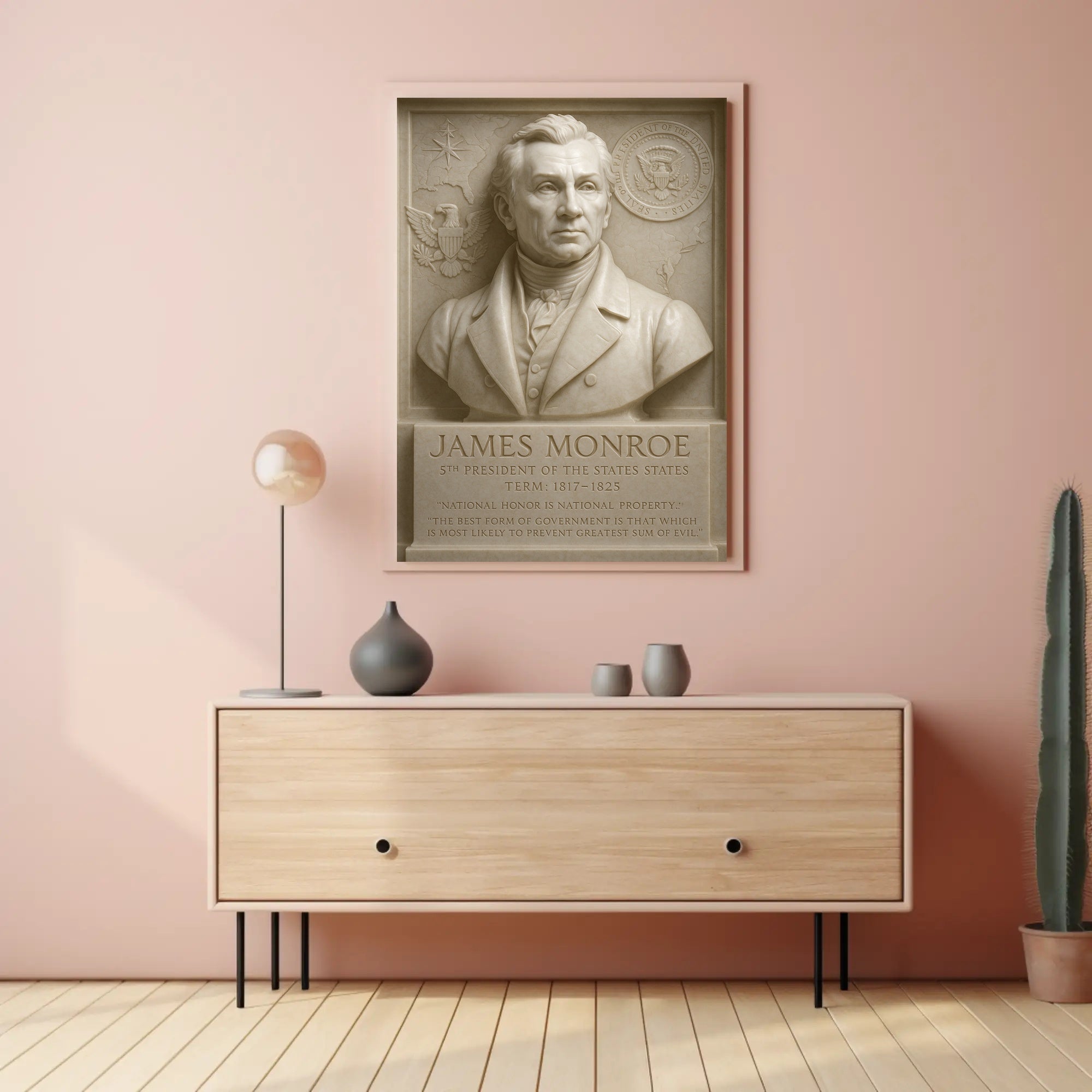 James Monroe Patriotic Historical Presidential Poster