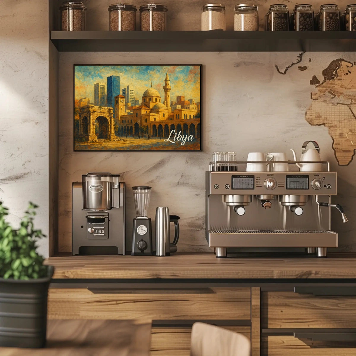 Libya Heritage Modernity Travel Realism Poster