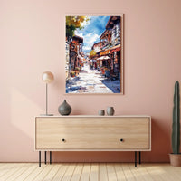 North Macedonia Skopje Old Bazaar Street Scene Poster