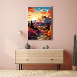 Sunset Over The Acropolis Poster
