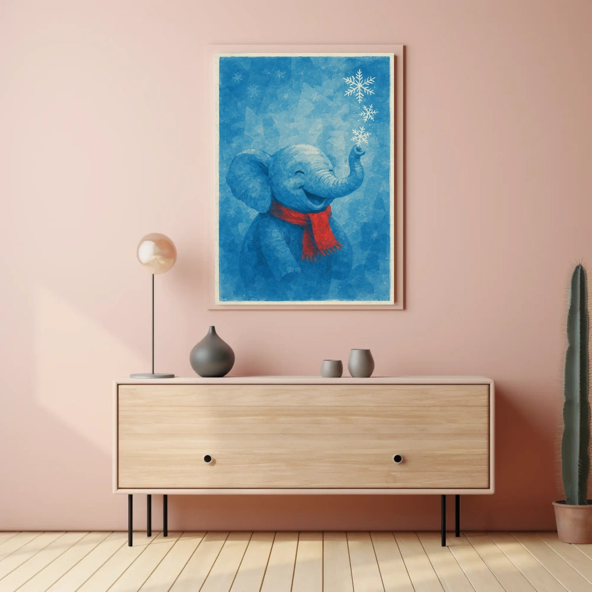Winter Joy with Elephant Poster