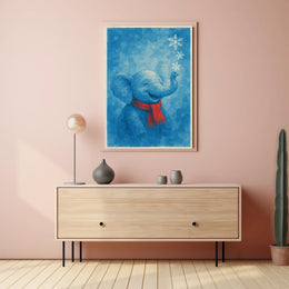 Winter Joy with Elephant Poster